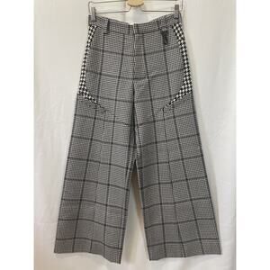 FW20 Marine Serre Houndstooth Intervened Check Pattern Wool Trousers Size XS